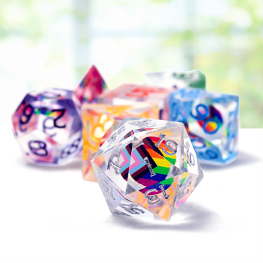 Limited-edition, Dungeons & Dragons Progress Pride 7-Piece Polyhedral RPG Dice Set